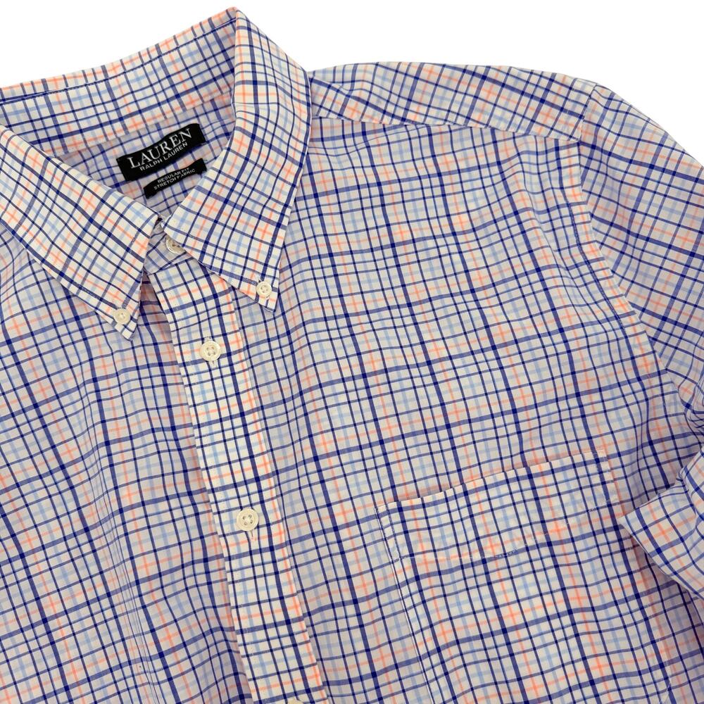 Lauren‎ Ralph Lauren Regular Fit Stretch Fabric 17 34/35 Mens Button Down Plaid